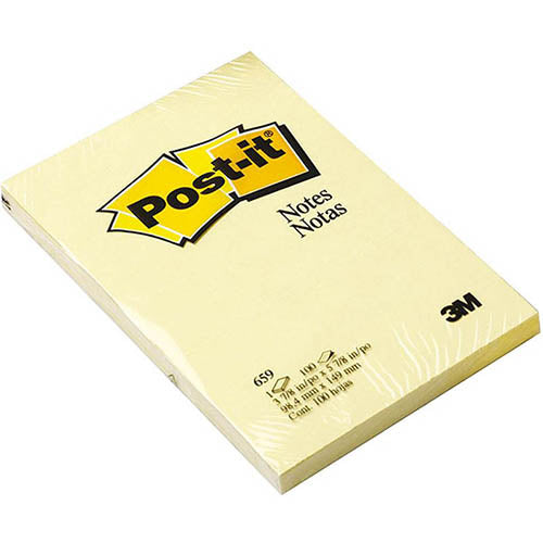 Bloco notas aderentes Post-It 102x152mm Amarelo 100 Folhas