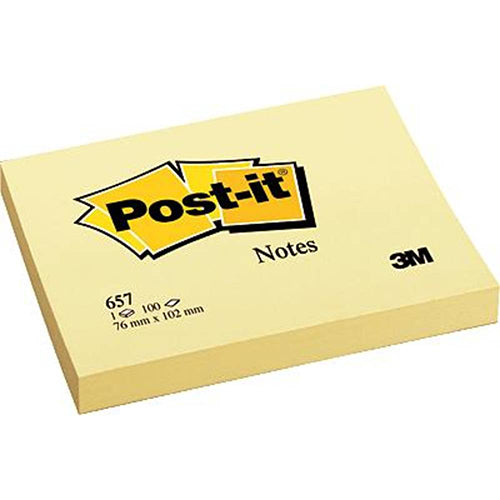 Bloco notas aderentes Post-It 76x102mm 657 Amarelo