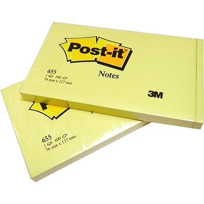 Bloco notas aderentes Post-It 76x127mm Amarelo 100 Folhas