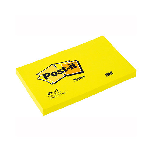 Bloco notas aderentes Post-It 76x127mm Amarelo Neon