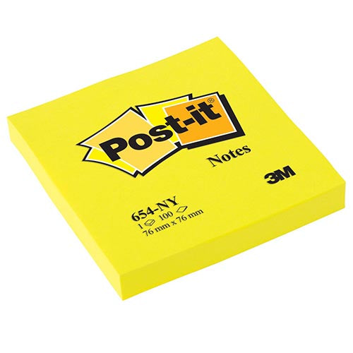 Bloco notas aderentes Post-It 76x76mm Amarelo Neon