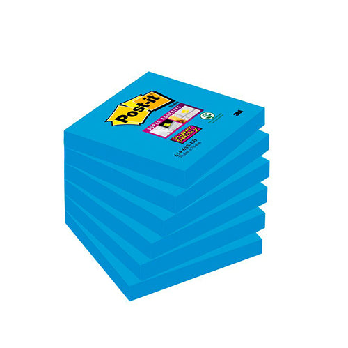 Bloco notas aderentes Post-It 76x76mm Azul - Pack 6un.