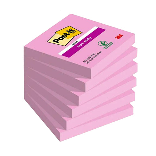 Bloco notas aderentes Post-It 76x76mm Rosa - Pack 6un.