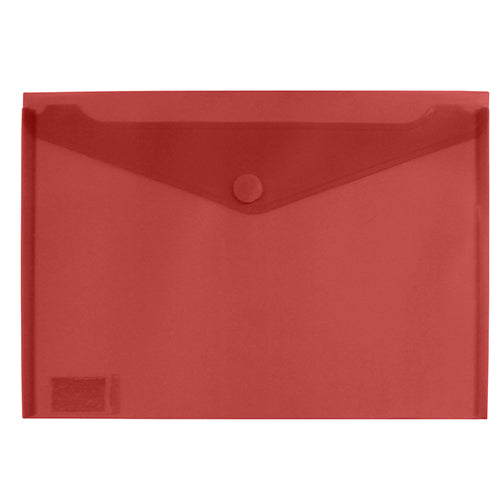 Bolsa Tipo Envelope A4 Com Velcro Vermelho Translúcido