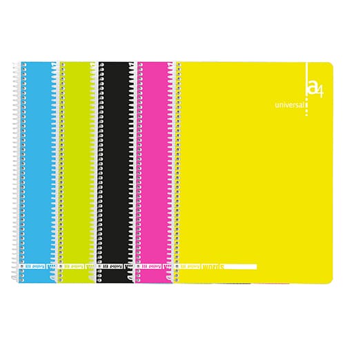 Caderno Espiral A4 Pautado Colors Preto