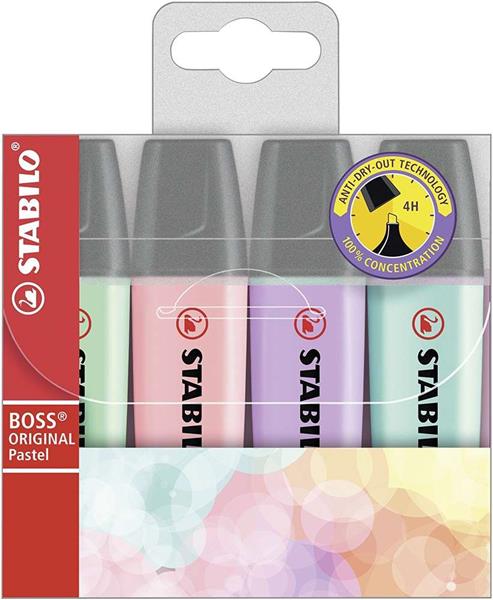 Conj. 4 Marcadores Pastel Stabilo Boss