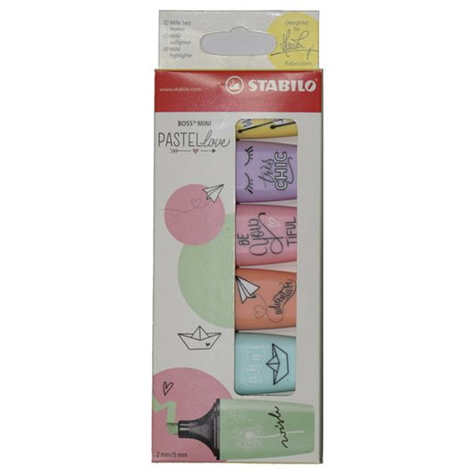 Conj. 6 Marcadores Pastel Stabilo Boss Mini Sortido