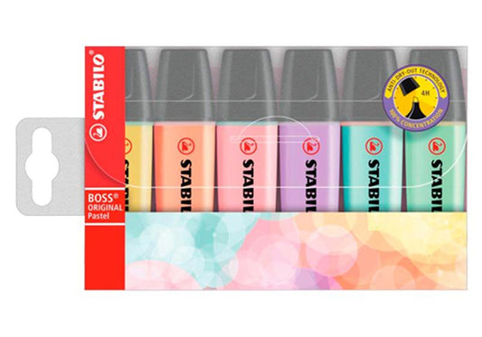 Conj. 6 Marcadores Pastel Stabilo Boss