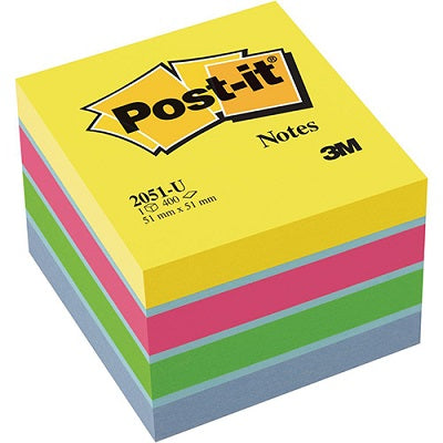 Cubo Bloco notas aderentes Post-It 51x51mm 2051-U 400 Folhas