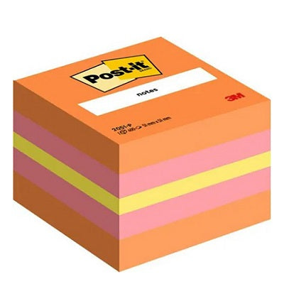 Cubo Bloco notas aderentes Post-It 51x51mm Rosa 400 Folhas