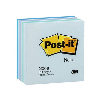 Cubo Bloco notas aderentes Post-It 76x76mm Azul Pastel