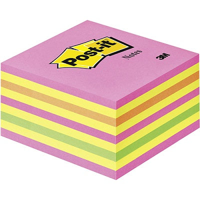 Cubo Bloco notas aderentes Post-It 76x76mm Rosa Neon