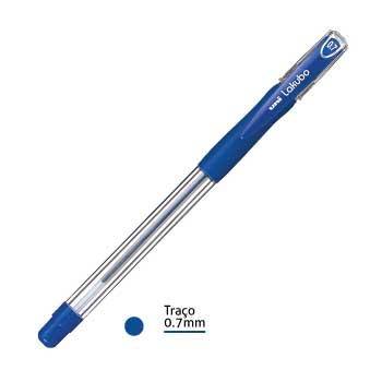 Esferográfica Uni Lakubo SG100 Ruber Grip 0,7mm Azul