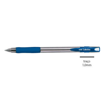 Esferográfica Uni Lakubo SG100 Ruber Grip 1,0mm Azul