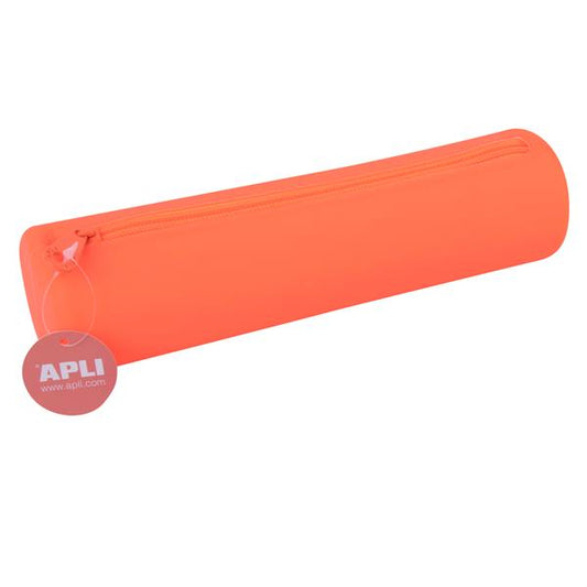 Estojo Silicone Apli Soft Redondo Laranja Fluorescente