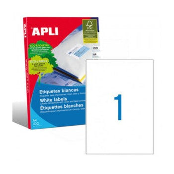 Etiquetas 210x297 Apli 100 Folhas A4 100un