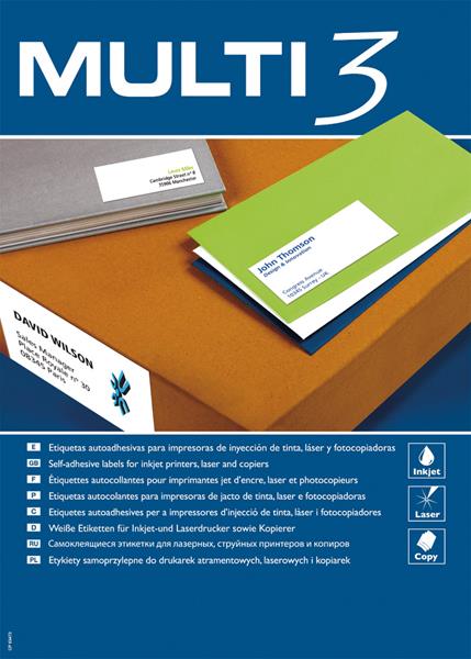Etiquetas 70x35 Multi3 100 Folhas A4 2400un