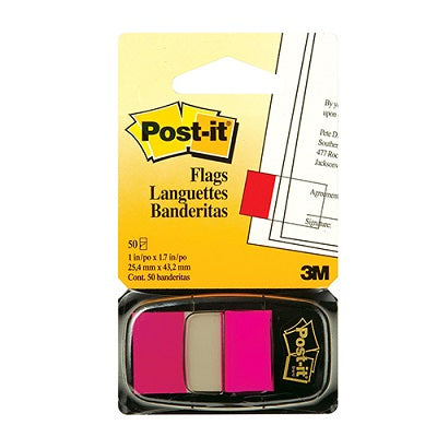 Index Aderente POST-IT 680-21 25x43mm Rosa Fluorescente