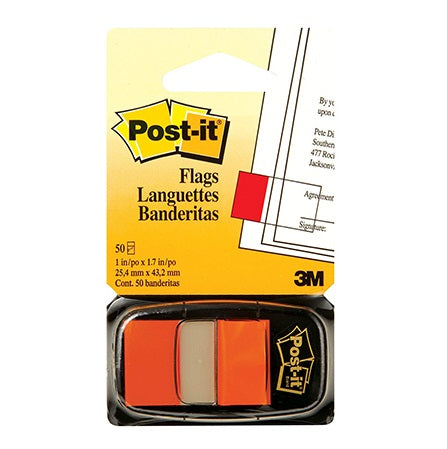 Index Aderente POST-IT 680-4 25x43mm Laranja