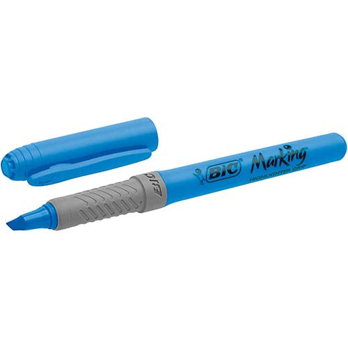 Marcador Fluorescente Bic Grip Azul