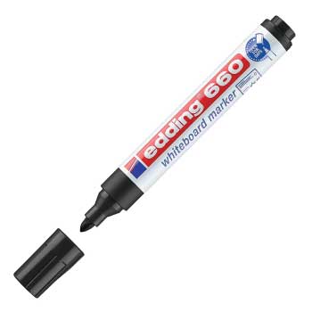 Marcador Quadro Branco  Edding 660 Preto - Pack 10un.