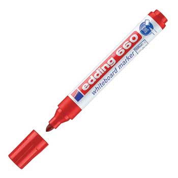 Marcador Quadro Branco  Edding 660 Vermelho - Pack 10un.