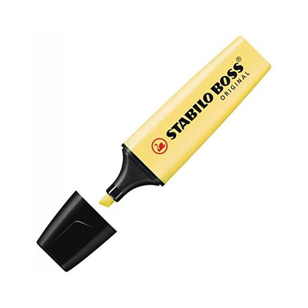 Marcador Stabilo Boss pastel amarelo suave 70/144
