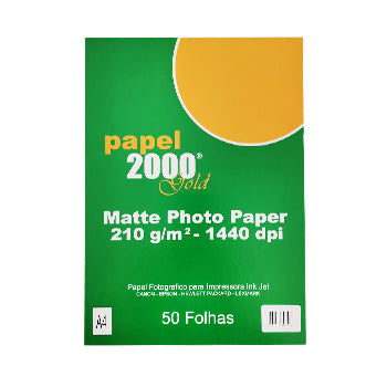 Papel 210gr Fotografico Matte A4 p/ InkJet 50Fls