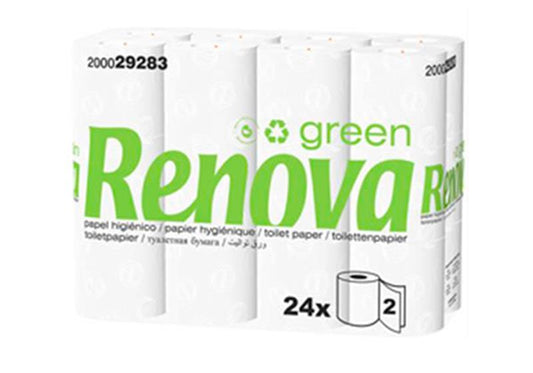 Papel Higiénico Doméstico 16,5mts 2Fls RenovaGreen 24 Rolos