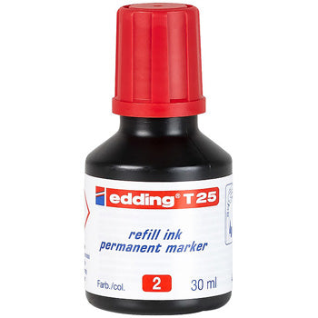 Recarga Marcador Permanentes Edding T-25 30ml Vermelho