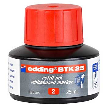 Recarga Marcador Quadros Brancos Edding BTK 25ml Vermelho
