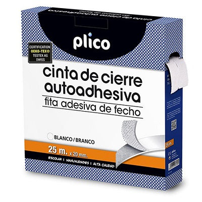 Rolo Velcro Macho+Fêmea 20mmX25m branco adesivo