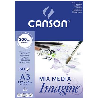 Bloco Desenho Canson imagine A3 200gr 50 Folhas