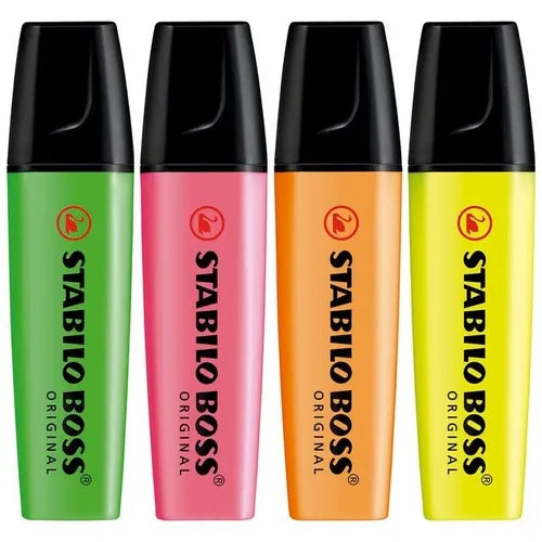 Bolsa de 4 Marcadores Stabillo Boss Fluorescentes